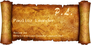 Paulisz Leander névjegykártya